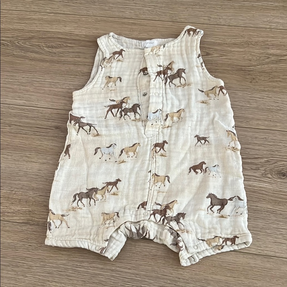 Angel Dear Horse Print Baby Romper